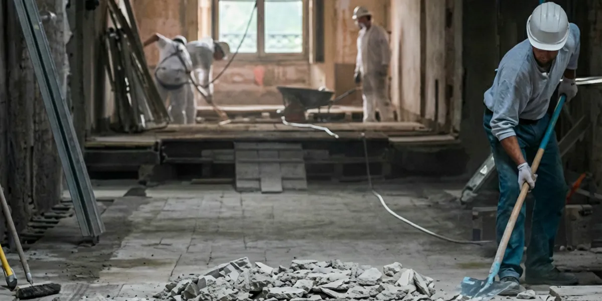 fire damage restoration professionals performing structural cleanup and restoration after a fire in Seattle, WA