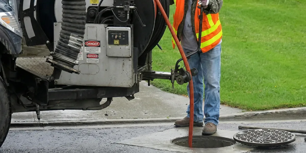 sewage clean up professionals using industrial equipment to remove contaminated wastewater in Seattle, WA